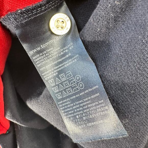 Tommy Hilfiger Custom Fit XL Brown Black Colorblock Striped Cotton Pique - Picture 7 of 7